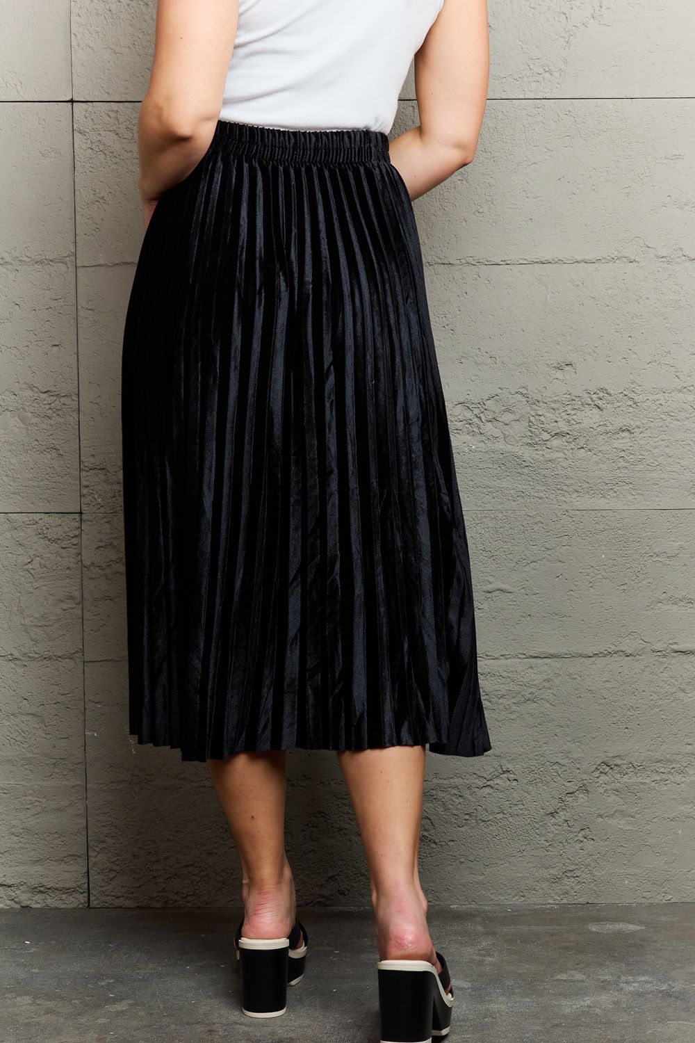 Get trendy with Pleated Flowy Midi Skirt -  available at Styles Code. Grab yours today!