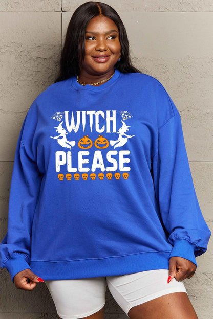 Get trendy with Simply Love Full Size WITCH PLEASE Graphic Sweatshirt - Halloween Clothes available at Styles Code. Grab yours today!