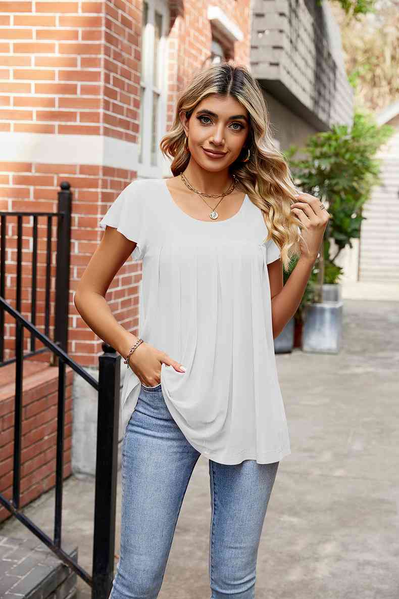 Get trendy with Round Neck Short Sleeve Tee - T-Shirt available at Styles Code. Grab yours today!