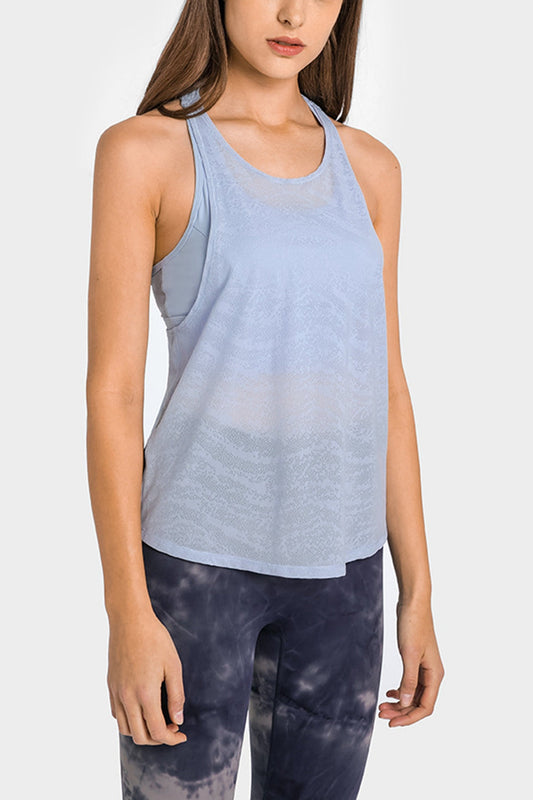 Get trendy with Spliced Mesh Racer Back Tank - Activewear available at Styles Code. Grab yours today!