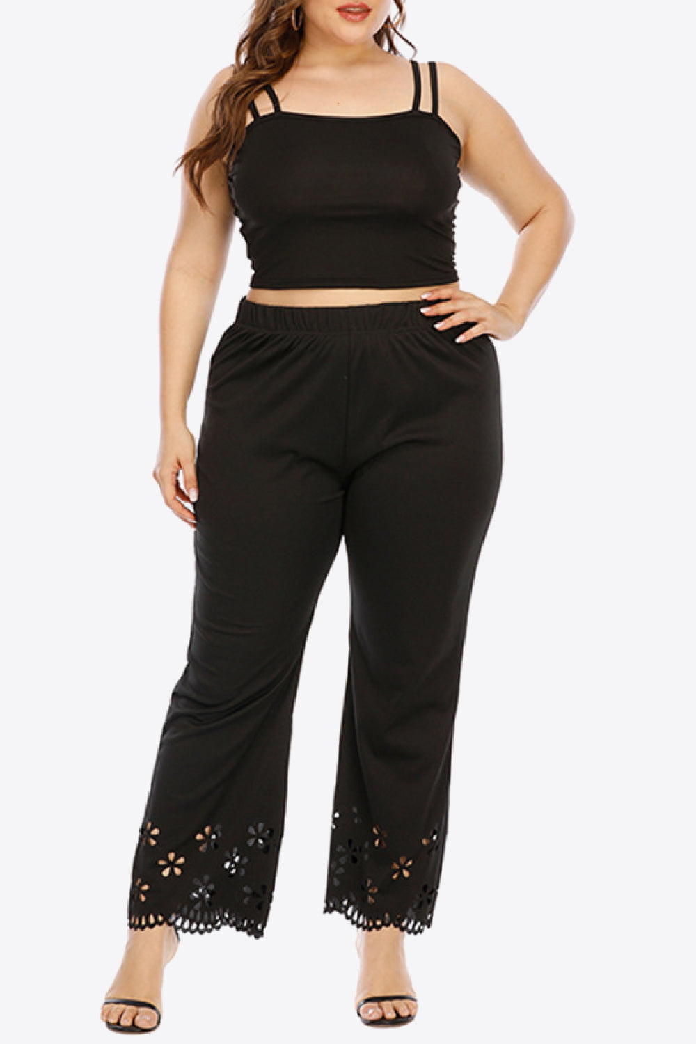 Get trendy with Plus Size Openwork Elastic Waist Pants - Plus Size available at Styles Code. Grab yours today!