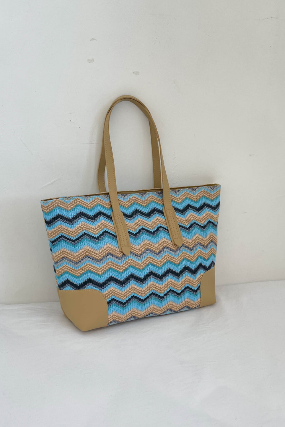 Get trendy with Chevron Straw Tote Bag - Bags available at Styles Code. Grab yours today!