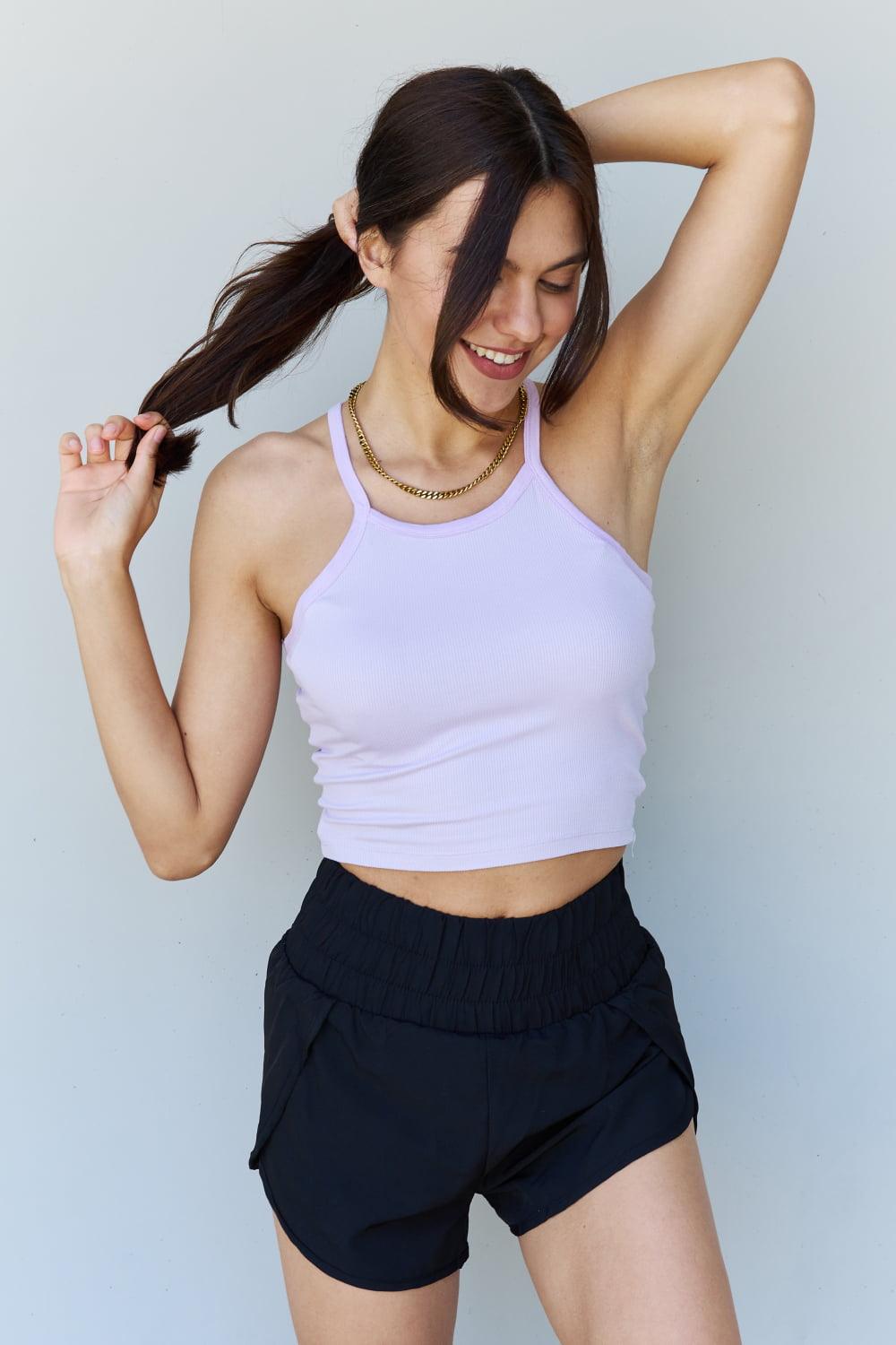 Get trendy with Soft Modal Ribbed Tank Top in Lavender -  available at Styles Code. Grab yours today!