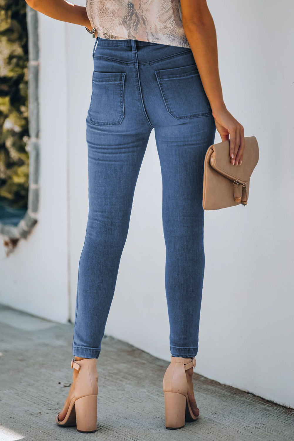 Get trendy with Button Fly Skinny Jeans with Pockets - Jeans available at Styles Code. Grab yours today!