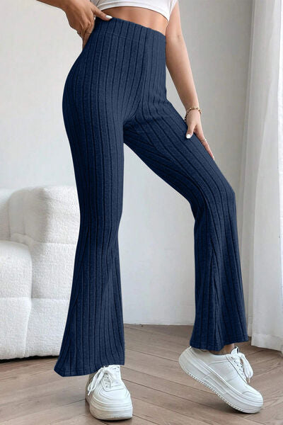 Get trendy with Basic Bae Full Size Ribbed High Waist Flare Pants -  available at Styles Code. Grab yours today!