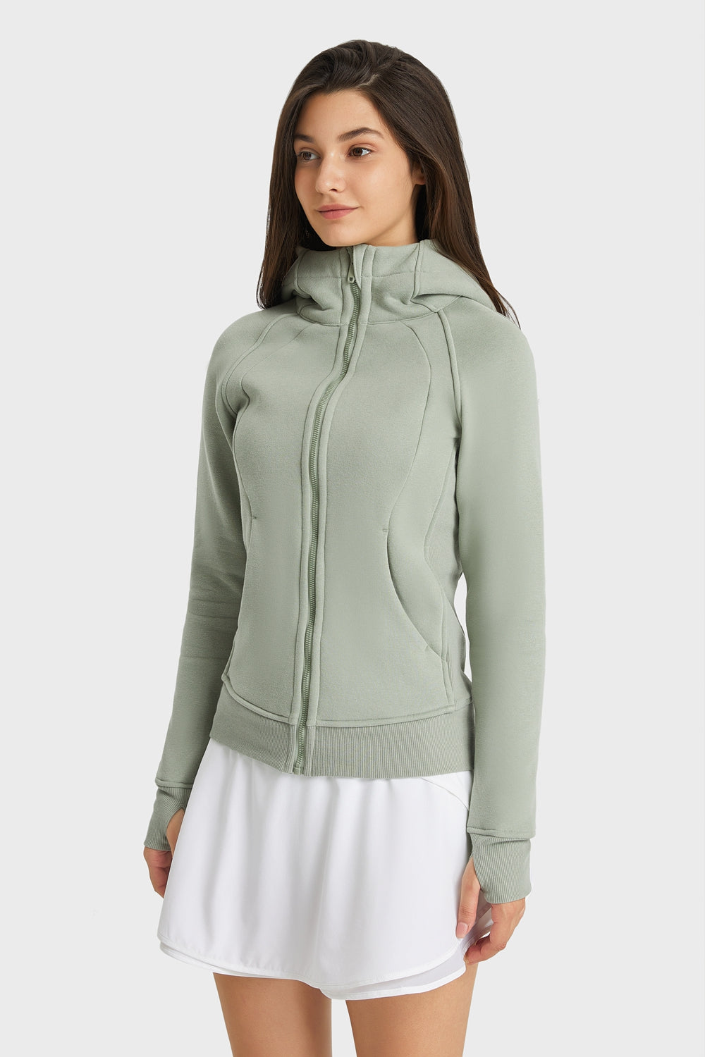 Get trendy with Zip Up Seam Detail Hooded Sports Jacket - Activewear available at Styles Code. Grab yours today!