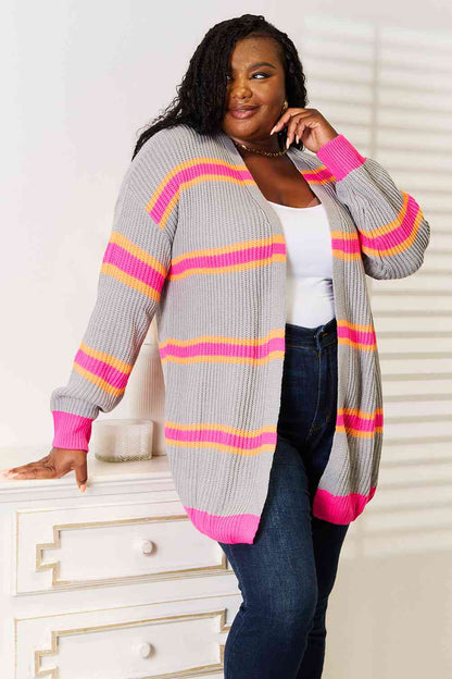 Get trendy with Woven Right Ribbed Long Sleeve Cardigan - Cardigan available at Styles Code. Grab yours today!