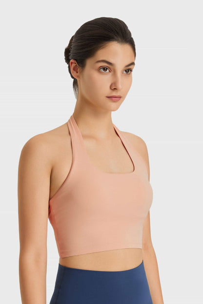 Get trendy with Breathable Halter Neck Sports Bra - Activewear available at Styles Code. Grab yours today!