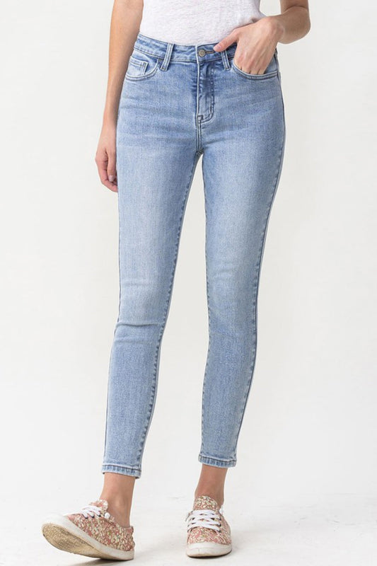 Get trendy with Lovervet Full Size Talia High Rise Crop Skinny Jeans - Jeans available at Styles Code. Grab yours today!