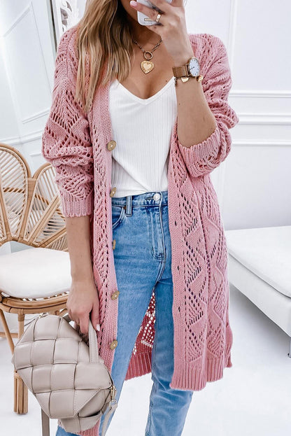 Get trendy with V-Neck Long Sleeve Cardigan - Cardigans available at Styles Code. Grab yours today!