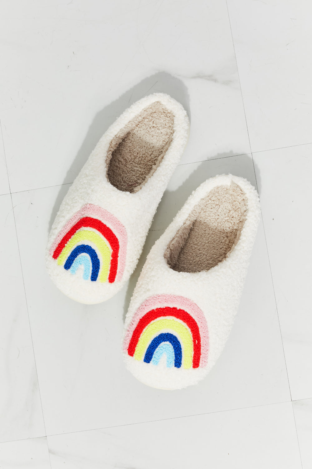 Get trendy with MMShoes Rainbow Plush Slipper - Shoes available at Styles Code. Grab yours today!