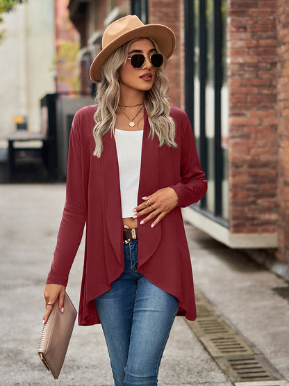 Get trendy with Open Front Long Sleeve Cardigan - Cardigans available at Styles Code. Grab yours today!