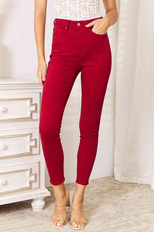 Get trendy with Full Size High Waist Tummy Control Skinny Jeans -  available at Styles Code. Grab yours today!