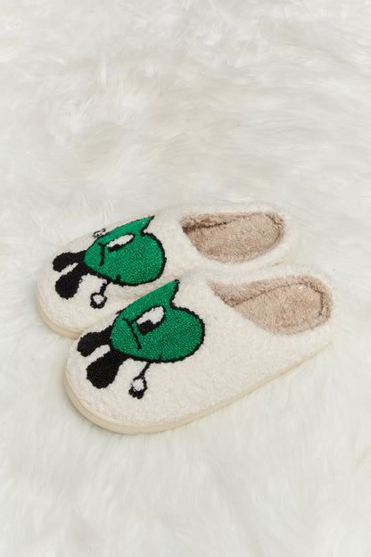 Get trendy with Melody Love Heart Print Plush Slippers - Shoes available at Styles Code. Grab yours today!