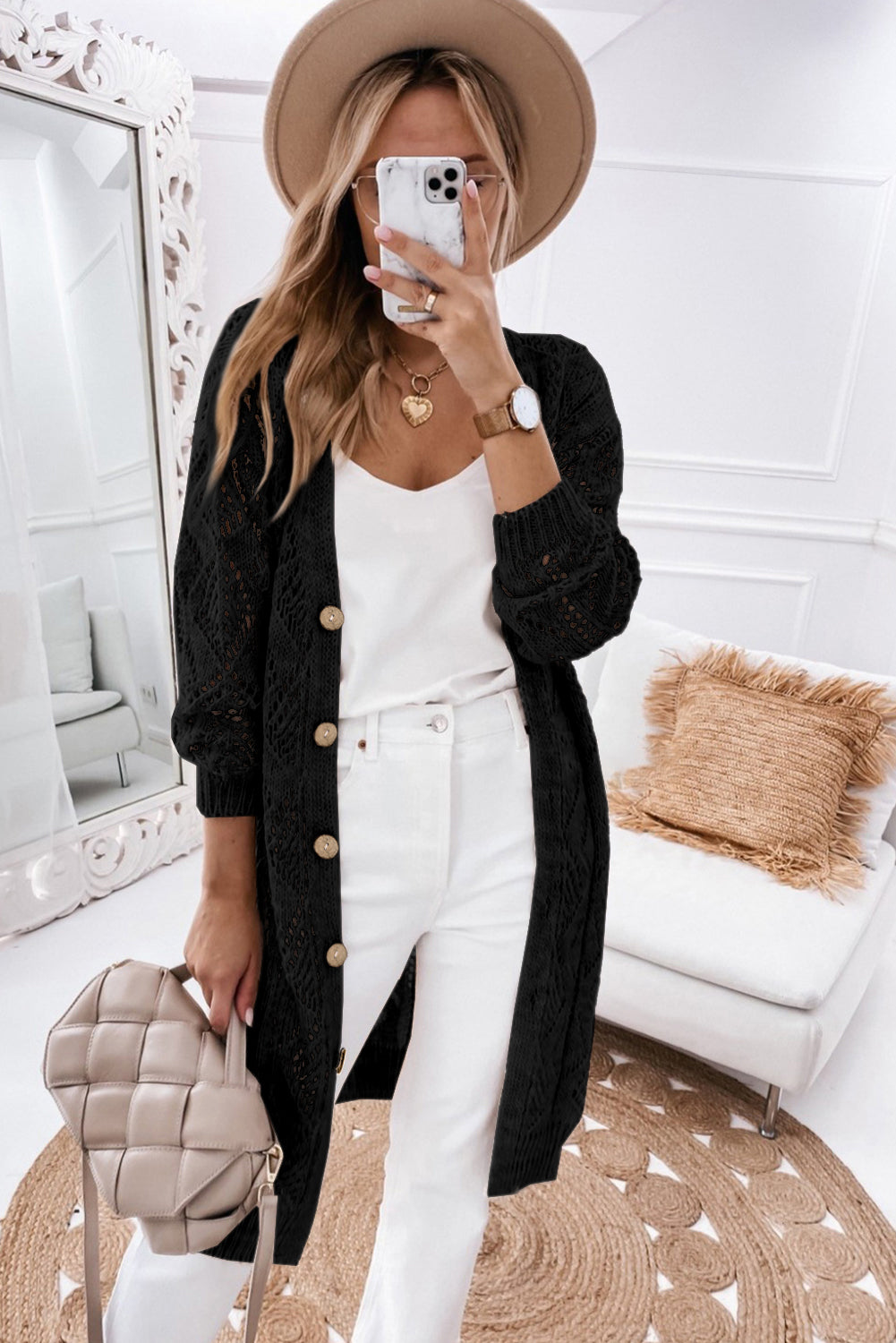 Get trendy with V-Neck Long Sleeve Cardigan - Cardigans available at Styles Code. Grab yours today!