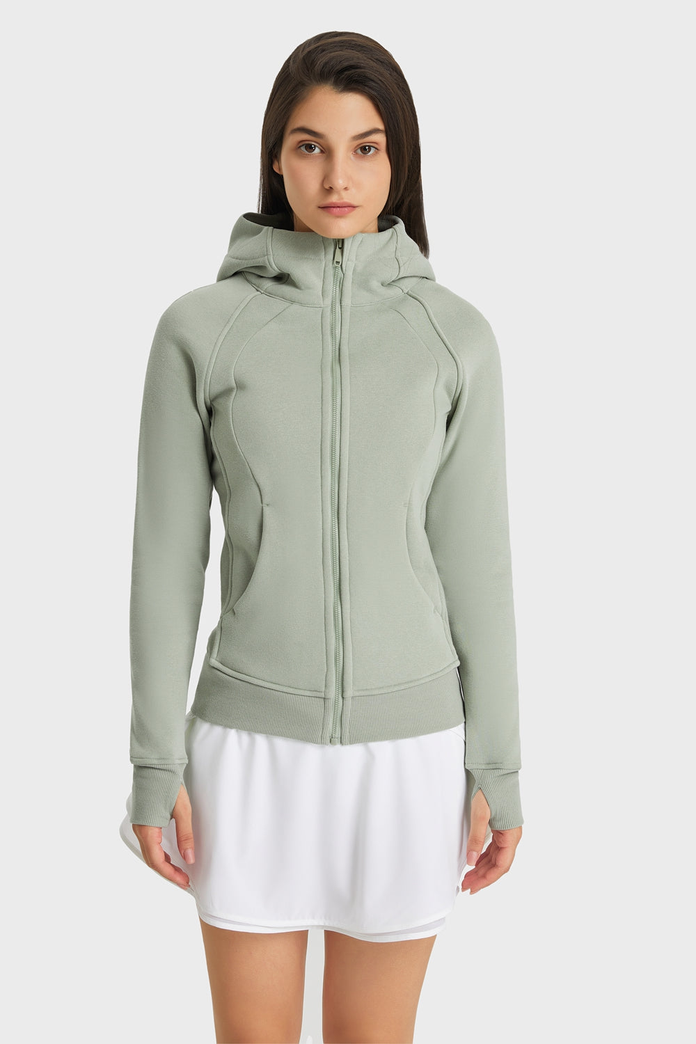 Get trendy with Zip Up Seam Detail Hooded Sports Jacket - Activewear available at Styles Code. Grab yours today!