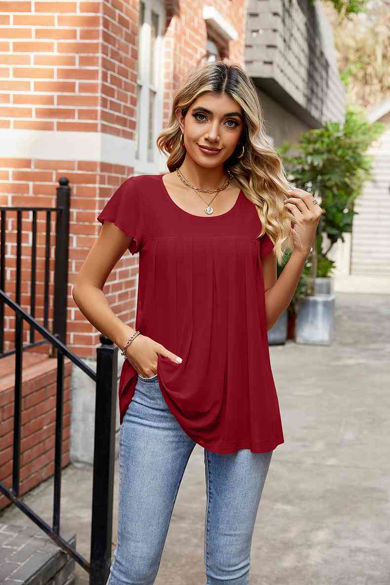 Get trendy with Round Neck Short Sleeve Tee - T-Shirt available at Styles Code. Grab yours today!