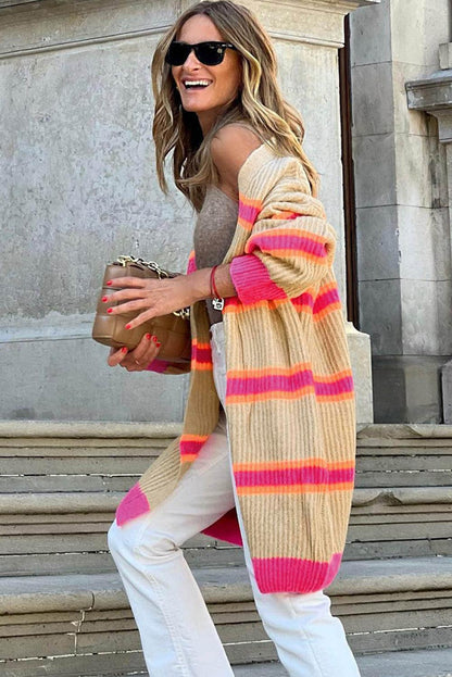 Get trendy with Ribbed Long Sleeve Cardigan - Cardigans available at Styles Code. Grab yours today!