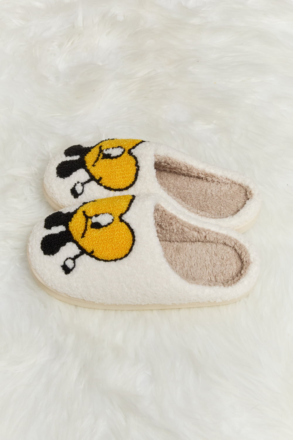 Get trendy with Melody Love Heart Print Plush Slippers - Shoes available at Styles Code. Grab yours today!