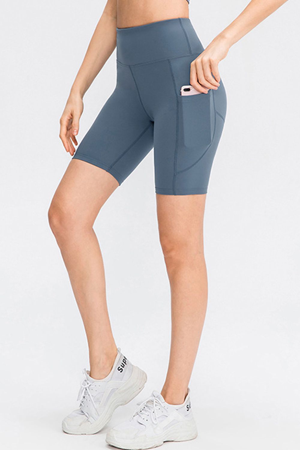 Get trendy with Wide Waistband Sports Shorts with Pockets - Activewear available at Styles Code. Grab yours today!