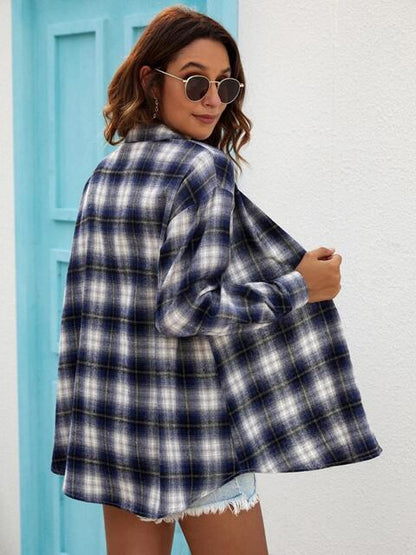 Get trendy with Plaid Collared Neck Button Down Shirt - Shirt available at Styles Code. Grab yours today!