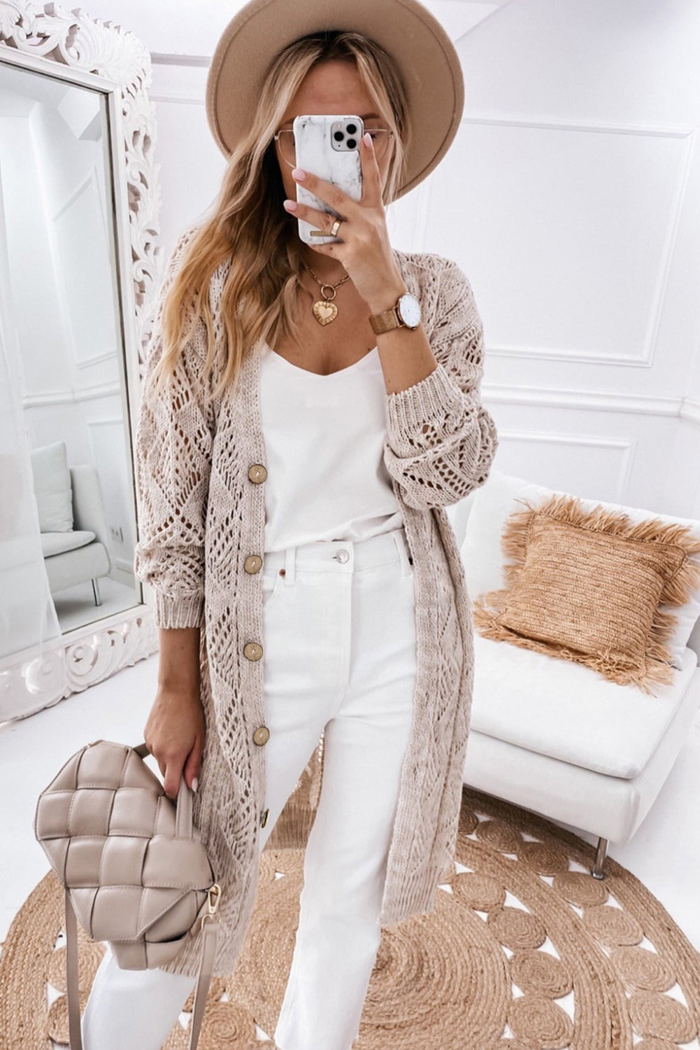 Get trendy with V-Neck Long Sleeve Cardigan - Cardigans available at Styles Code. Grab yours today!