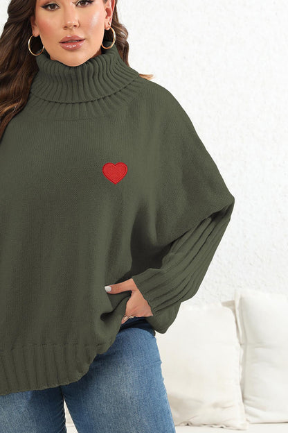 Get trendy with Plus Size Turtle Neck Long Sleeve Sweater - Sweater available at Styles Code. Grab yours today!