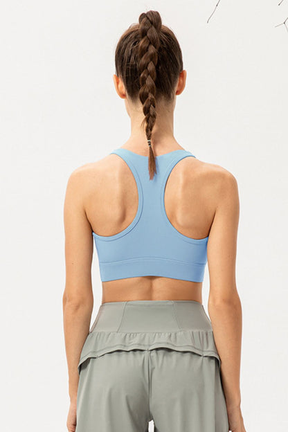 Get trendy with Zip-Up Round Neck Sports Bra - Activewear available at Styles Code. Grab yours today!