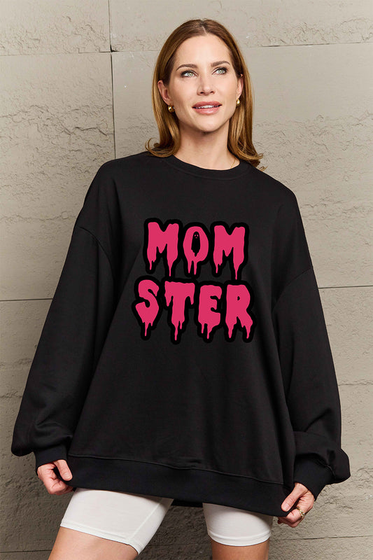 Get trendy with Simply Love Full Size MOM STER Graphic Sweatshirt - Halloween Clothes available at Styles Code. Grab yours today!