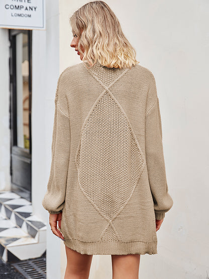 Get trendy with Cable-Knit Long Sleeve Cardigan - Cardigans available at Styles Code. Grab yours today!