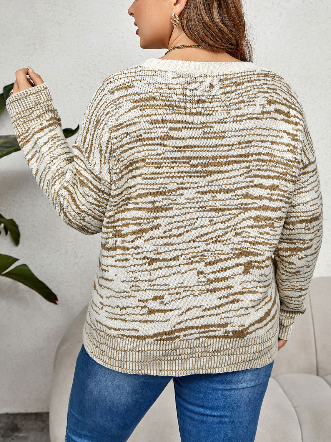 Get trendy with Plus Size Long Sleeve Sweater - Plus Size available at Styles Code. Grab yours today!