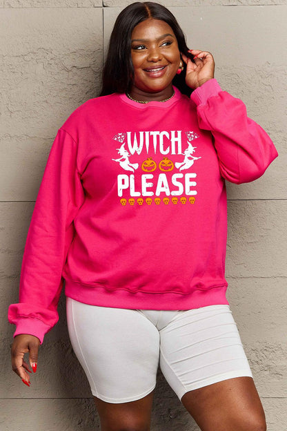 Get trendy with Simply Love Full Size WITCH PLEASE Graphic Sweatshirt - Halloween Clothes available at Styles Code. Grab yours today!