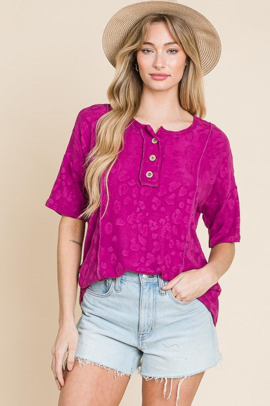 Get trendy with Animal Textured Top -  available at Styles Code. Grab yours today!