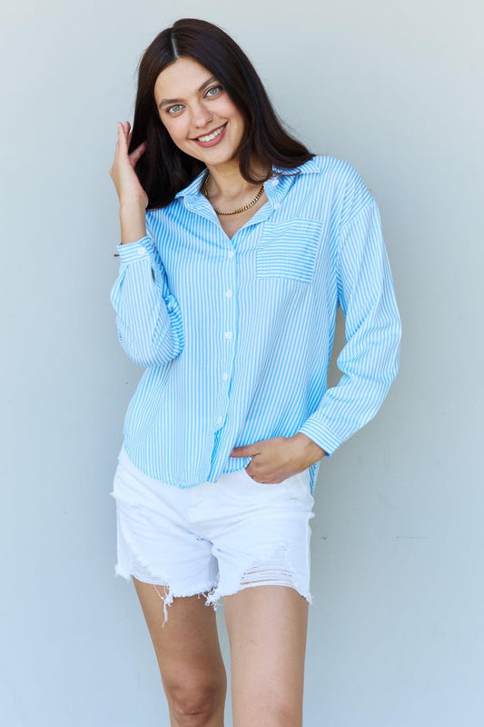 Get trendy with Striped Button Down Shirt Top -  available at Styles Code. Grab yours today!