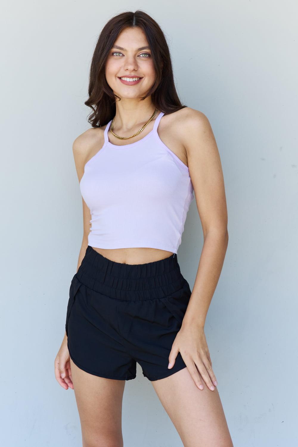 Get trendy with Soft Modal Ribbed Tank Top in Lavender -  available at Styles Code. Grab yours today!