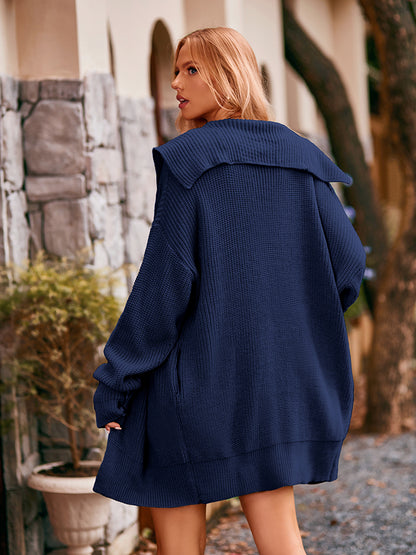 Dropped Shoulder Long Sleeve Cardigan