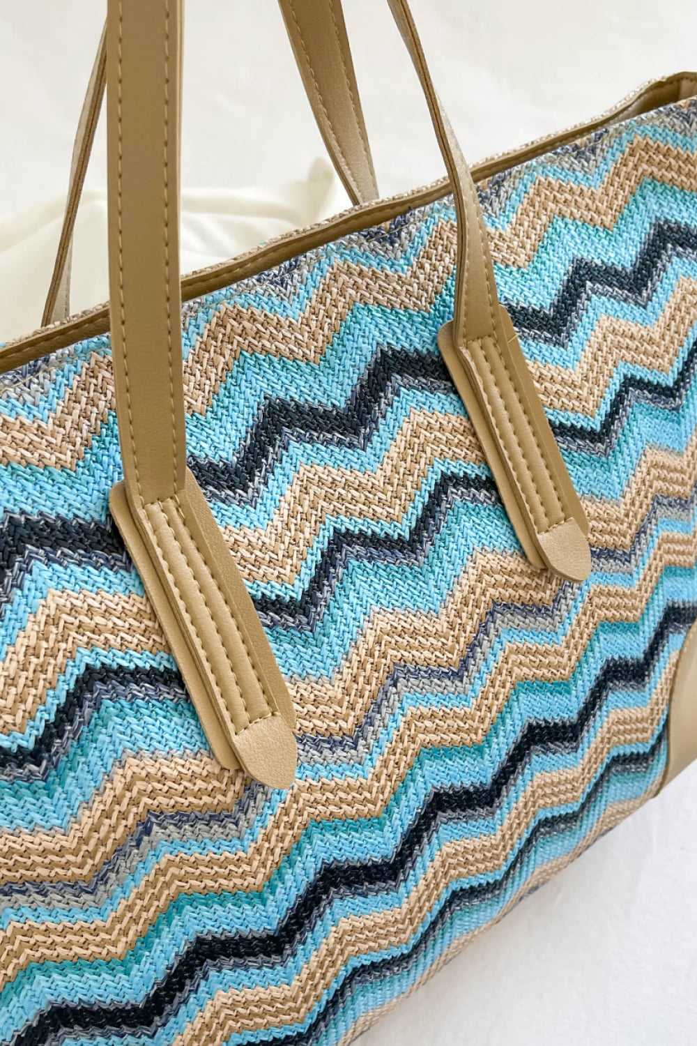 Get trendy with Chevron Straw Tote Bag - Bags available at Styles Code. Grab yours today!