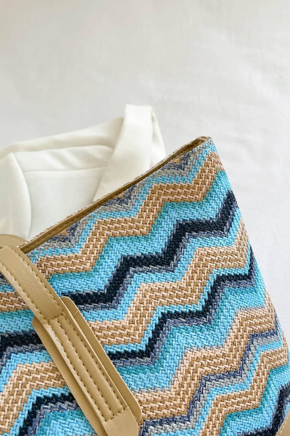 Get trendy with Chevron Straw Tote Bag - Bags available at Styles Code. Grab yours today!