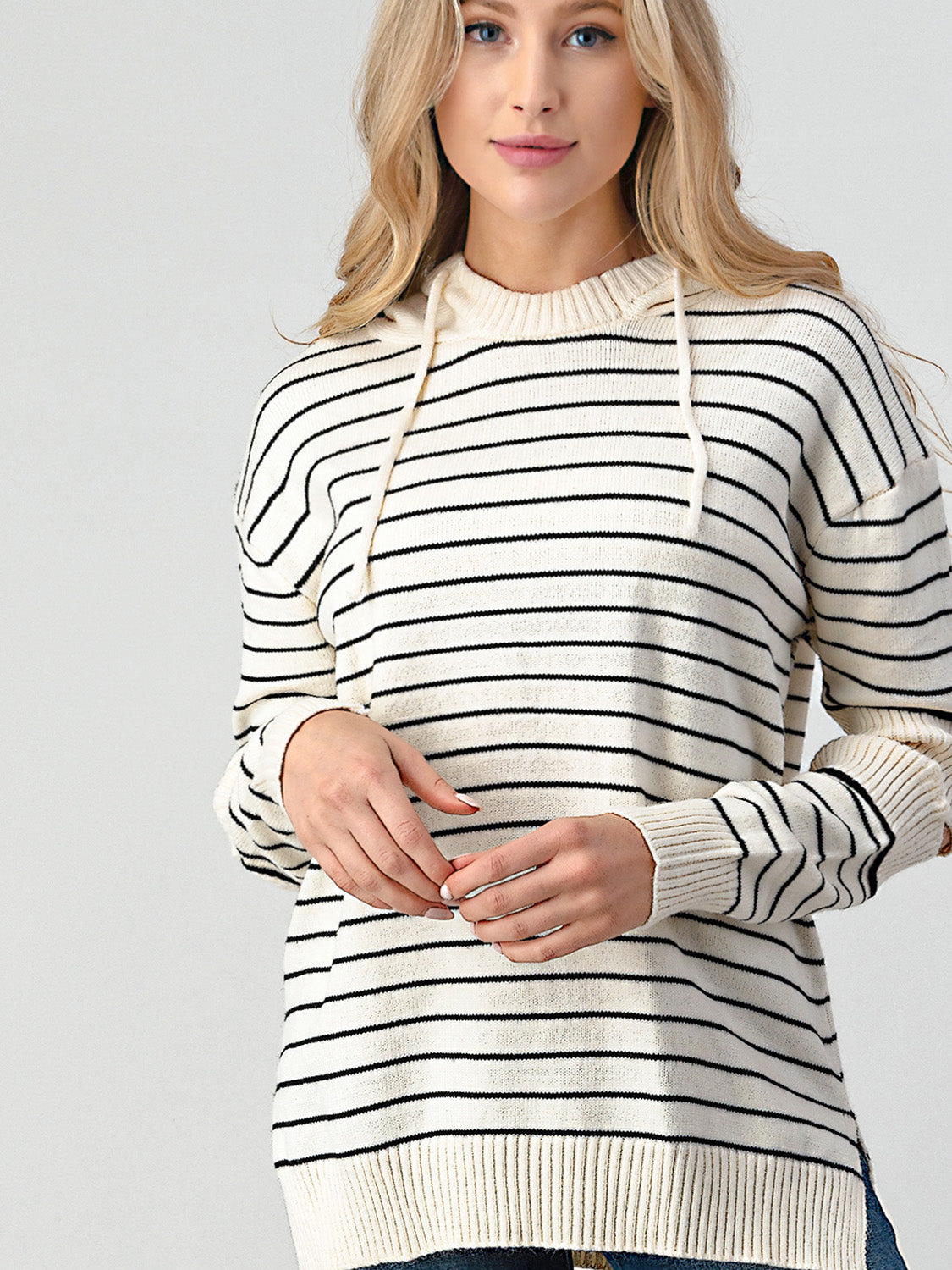 Get trendy with Striped Cutout Slit Sweater - Tops available at Styles Code. Grab yours today!