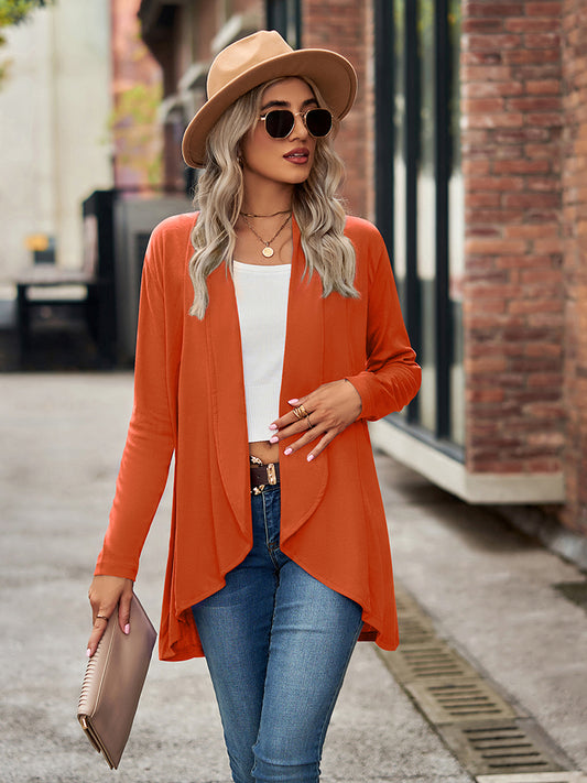 Get trendy with Open Front Long Sleeve Cardigan - Tops available at Styles Code. Grab yours today!