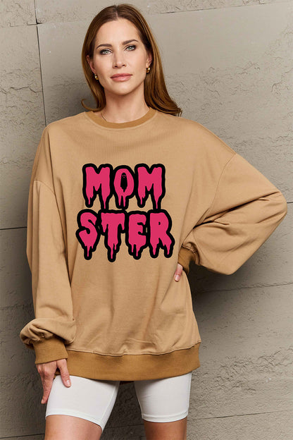 Get trendy with Simply Love Full Size MOM STER Graphic Sweatshirt - Halloween Clothes available at Styles Code. Grab yours today!