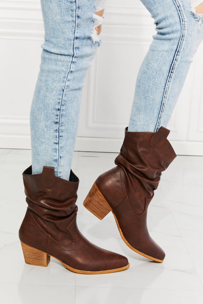 Get trendy with MMShoes Better in Texas Scrunch Cowboy Boots in Brown - Shoes available at Styles Code. Grab yours today!