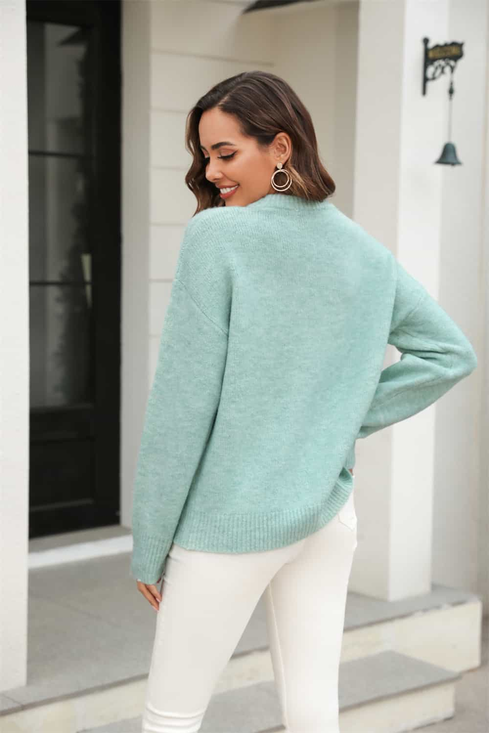 Get trendy with Round Neck Ribbed Long Sleeve Sweater - Sweater available at Styles Code. Grab yours today!