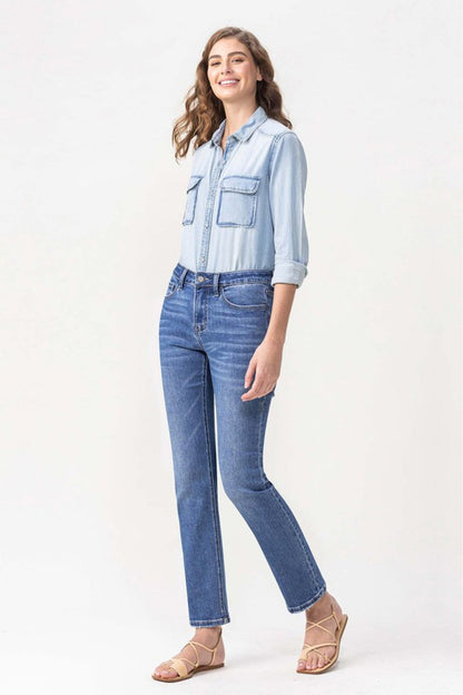 Get trendy with Lovervet Full Size Maggie Midrise Slim Ankle Straight Jeans - Jeans available at Styles Code. Grab yours today!