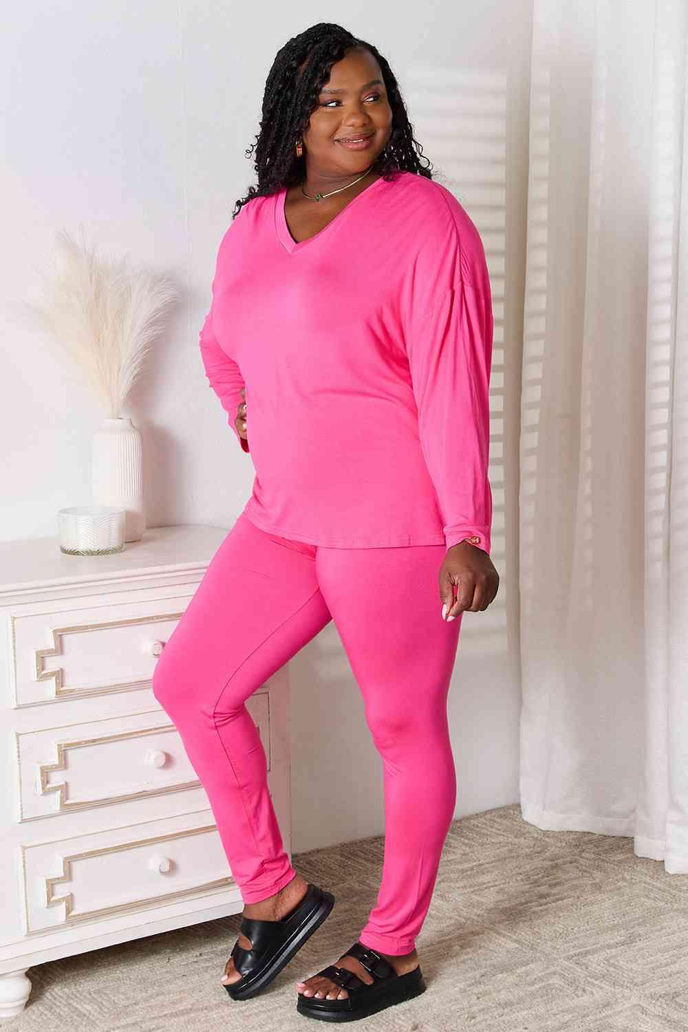 Get trendy with Full Size V-Neck Top and Pants Lounge Set -  available at Styles Code. Grab yours today!