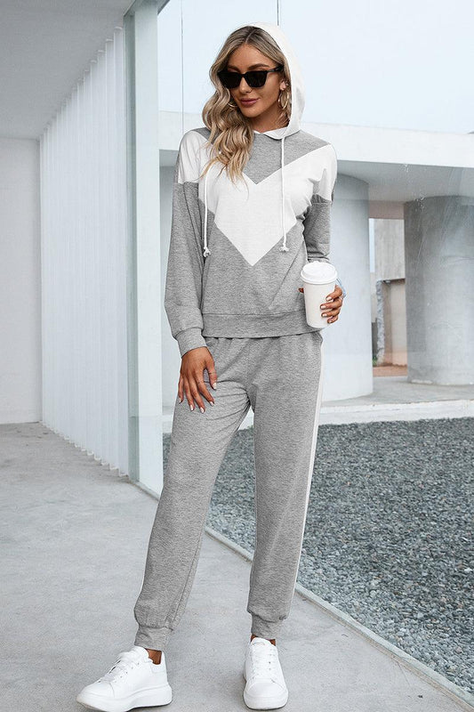 Get trendy with Dropped Shoulder Hoodie and Long Pants Set - Two Piece Sets available at Styles Code. Grab yours today!