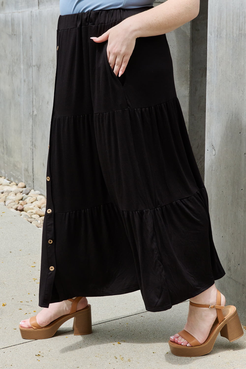 Get trendy with Heimish So Easy Full Size Solid Maxi Skirt - Luxe available at Styles Code. Grab yours today!