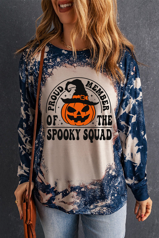 Get trendy with Round Neck PROUD MEMBER OF THE SPOOKY SQUAD Graphic Sweatshirt - Halloween Clothes available at Styles Code. Grab yours today!