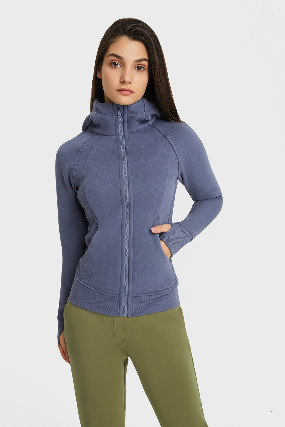 Get trendy with Zip Up Seam Detail Hooded Sports Jacket - Activewear available at Styles Code. Grab yours today!