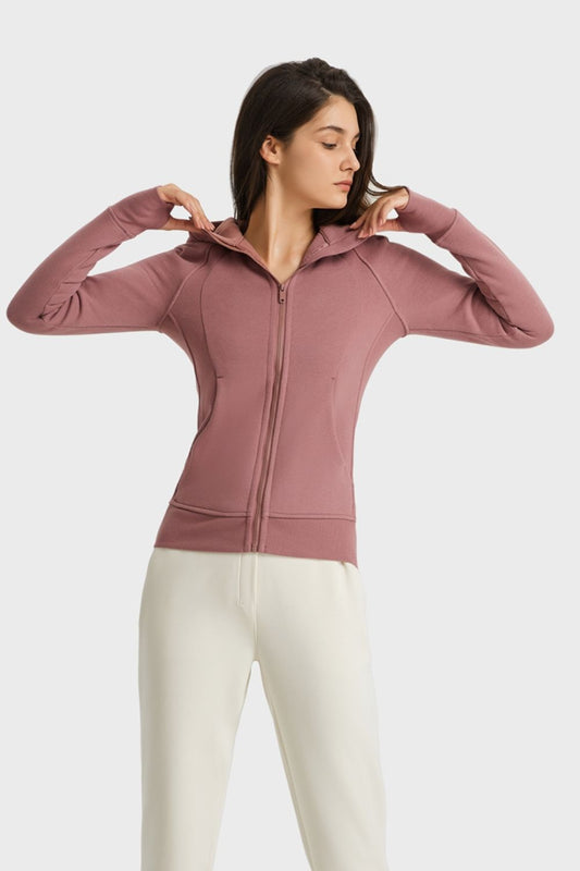 Get trendy with Zip Up Seam Detail Hooded Sports Jacket - Activewear available at Styles Code. Grab yours today!